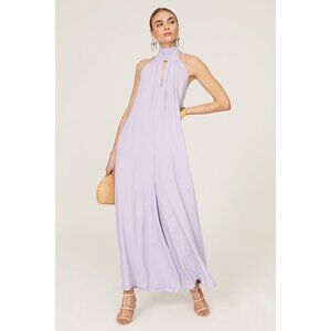 SFIZIO Purple Halter Sleeveless Wide Leg Scarf Jumpsuit Women's Size XX-Small